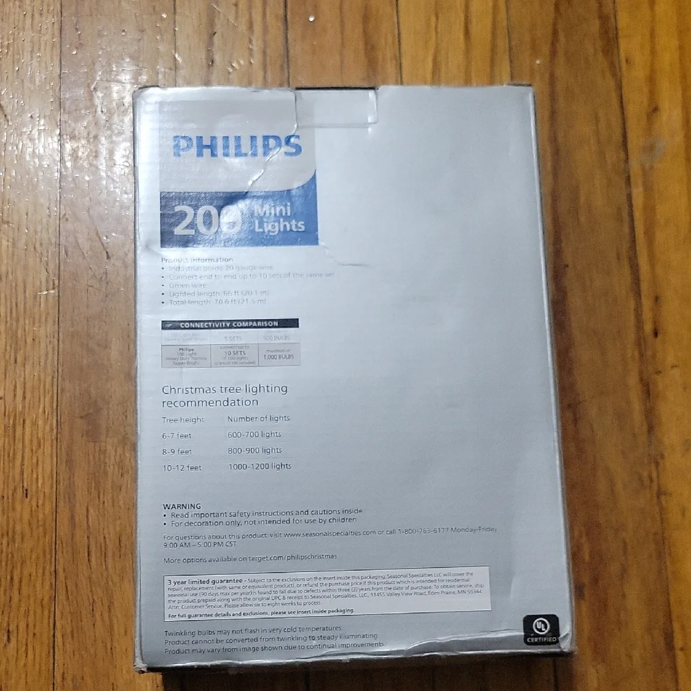 Philips 200 Heavy Duty Twinkling Mini Lights in White Size 66 Feet